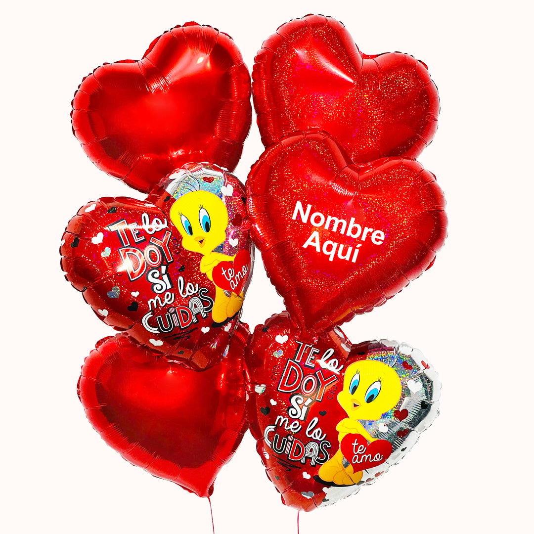 Bouquet Globos con Helio Clásico - Amor
