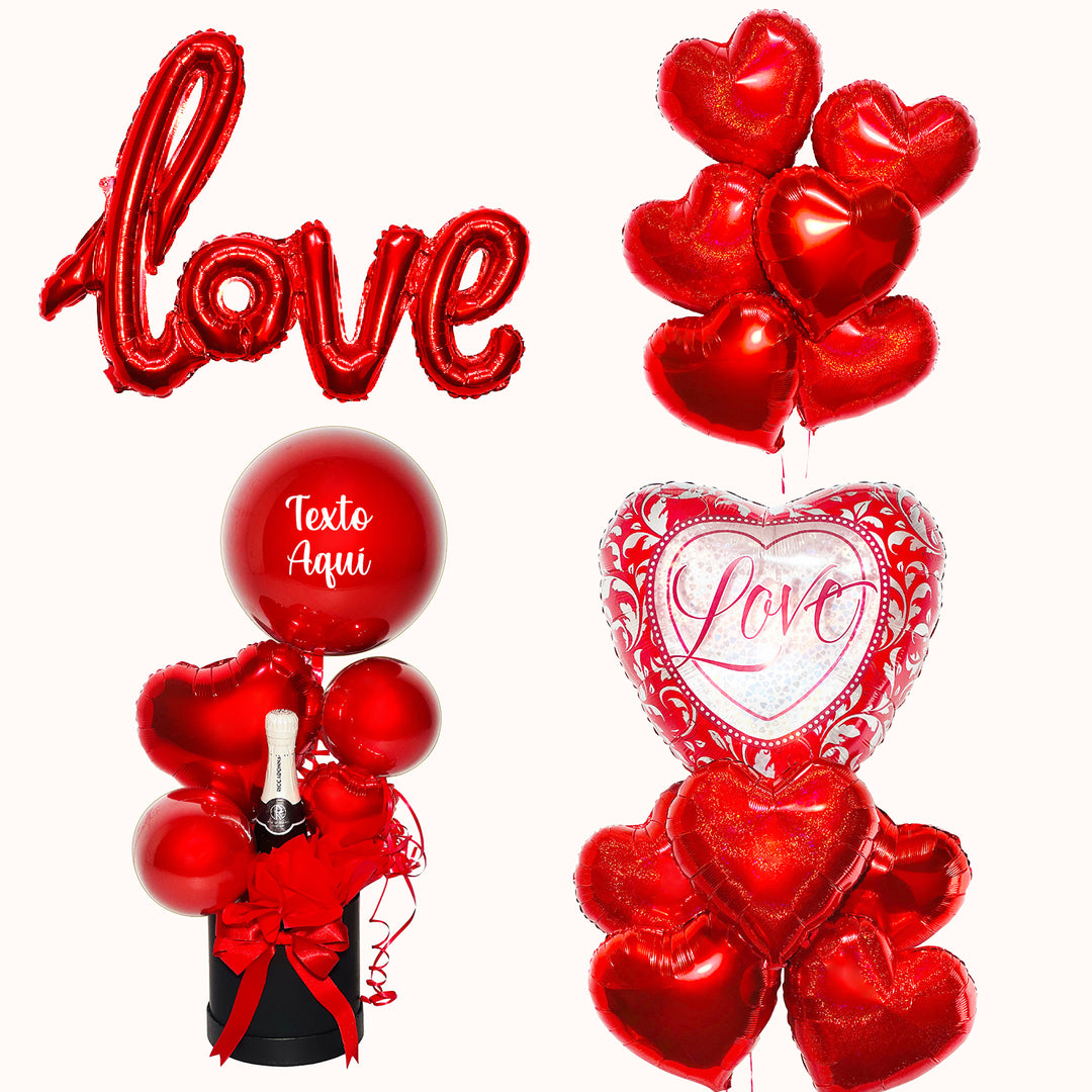 Pack Amor - Globos y Gift Box