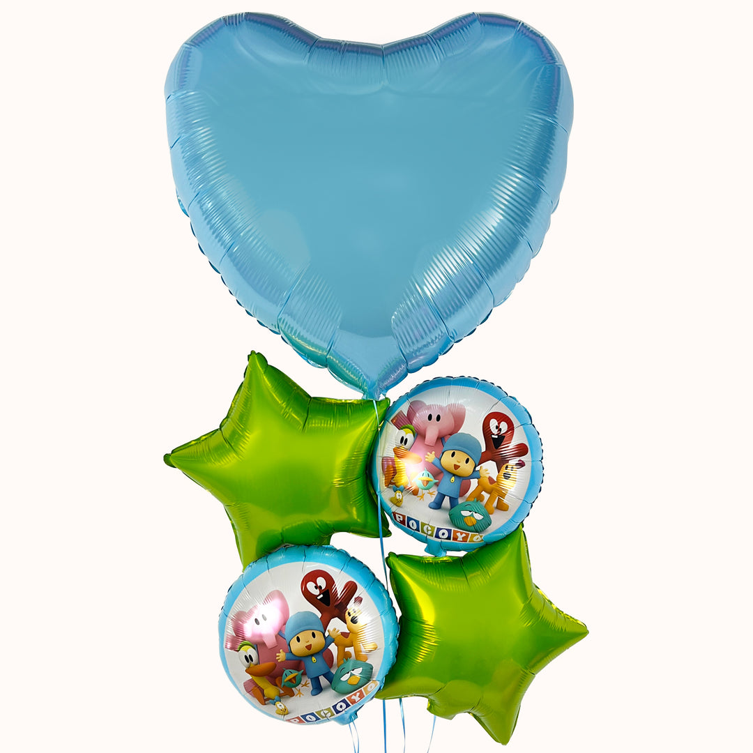 Bouquet Globos Metálicos Pocoyo y sus Amigos