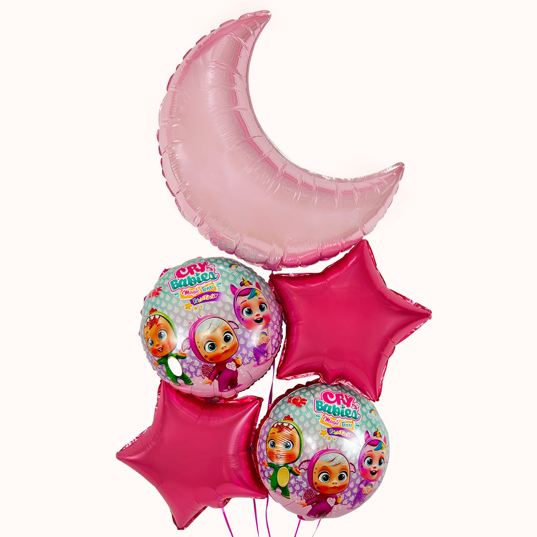 Bouquet Globos Metálicos Luna Cry Babies