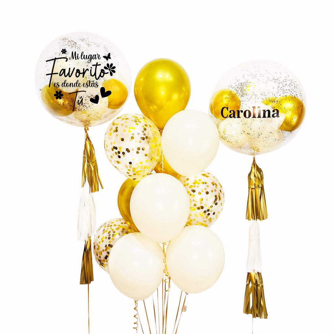 Bouquet Globos con Helio - Flores Amarillas