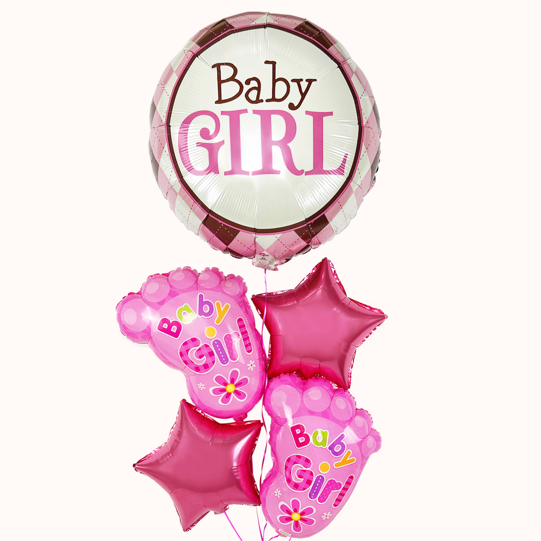 Bouquet Globos con Helio Nacimiento - Baby Girl