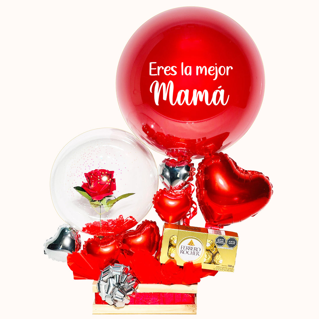 Gift Box con Flores, Peluche y Chocolates - Regalo para el Día de la Madre