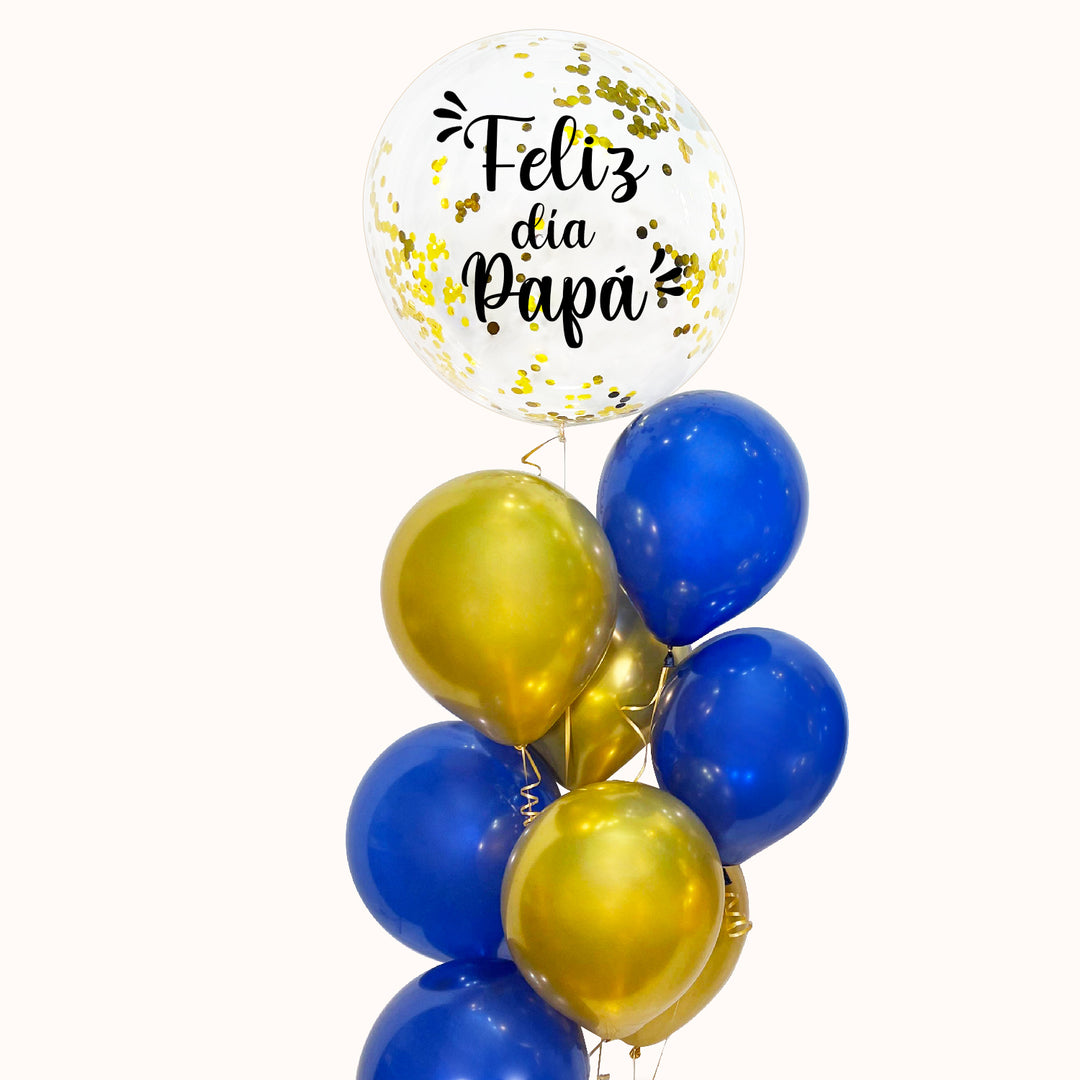 Bouquet de globo burbuja pintado y personalizado por el Día del Padre.  detalle especial.