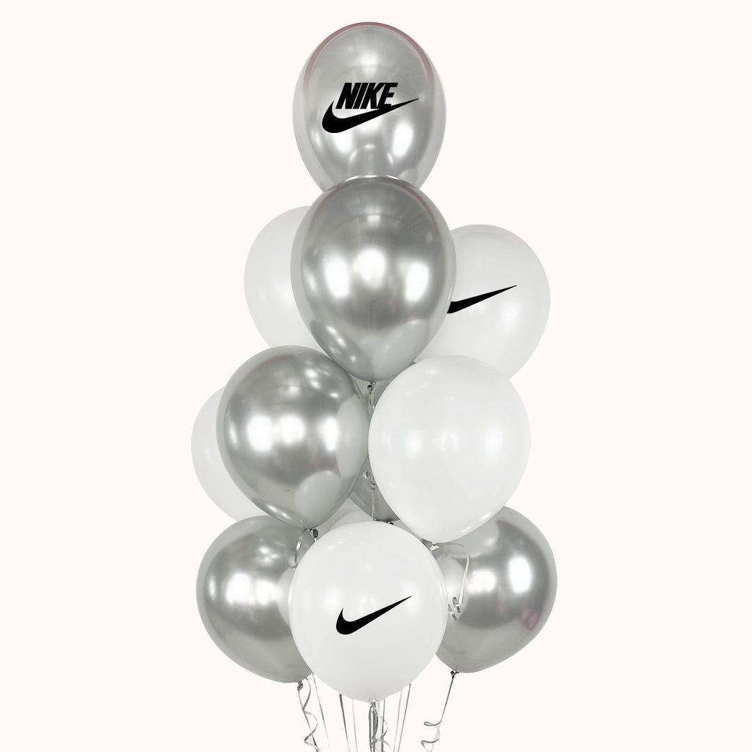 Bouquet de 11 globos personalizados con logo. Ideal para eventos corporativos. Impulsa tu marca con seguridad y garantia.