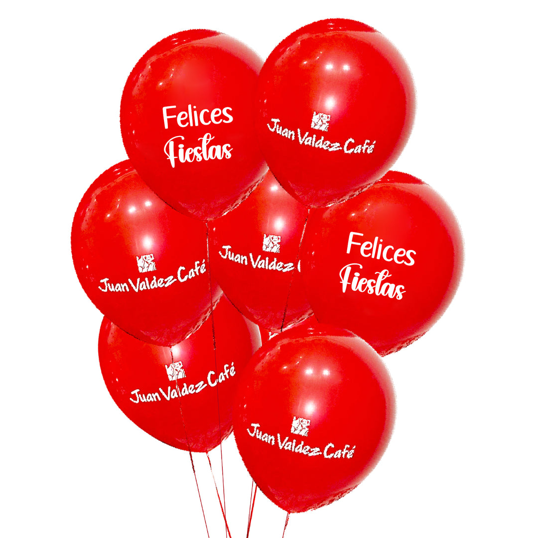 Bouquet de globos publicitarios que resaltan tu marca y, al mismo tiempo, celebran las Fiestas Patrias. Ideales para decorar, celebrar y enaltecer el orgullo patriótico.