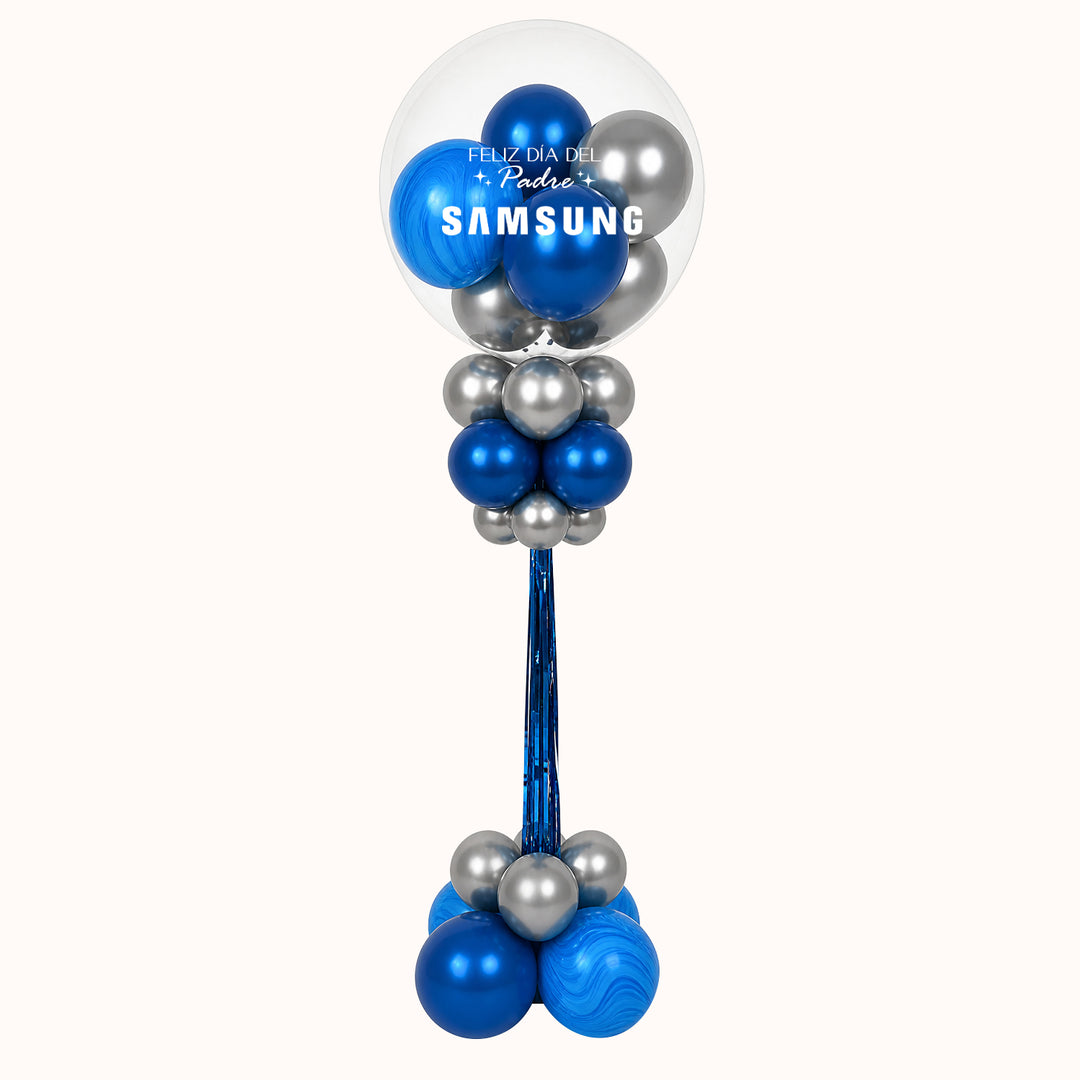  Parante decorativo medida 145 cm con mensaje: feliz día del padre en color plata y azul, Ideal para realzar cualquier espacio, aportando un toque sofisticado y festivo. Colocamos tu logo, ideal para decorar eventos corporativos.